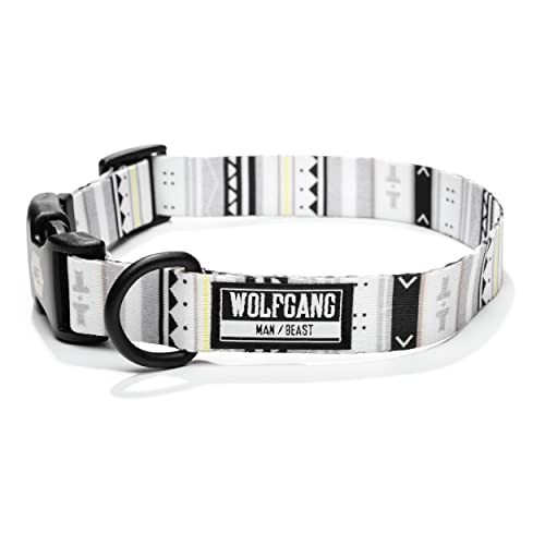 Wolfgang Man & Beast Premium Adjustable Dog Training Collar, Made in USA, WhiteOwl Print, Medium (1 Inch x 12-18 Inch)