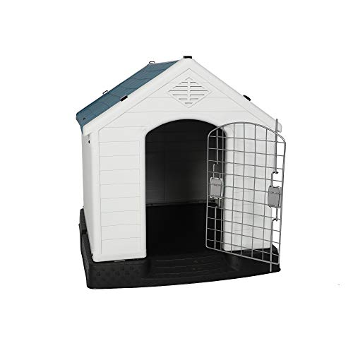 LUCKYERMORE Dog House Plastic Pet Puppy Kennel