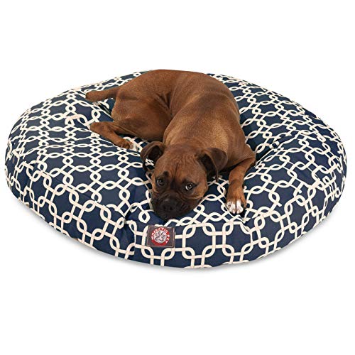 Yellow Links Large Round Indoor Outdoor Pet Dog Bed
