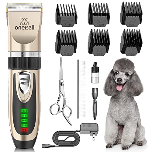 Oneisall Dog Shaver Low Noise Hair Clippers Set